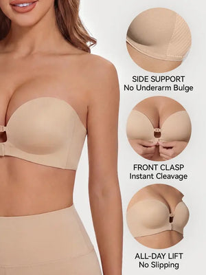 Women's Strapless Front Closure Push-Up Bra