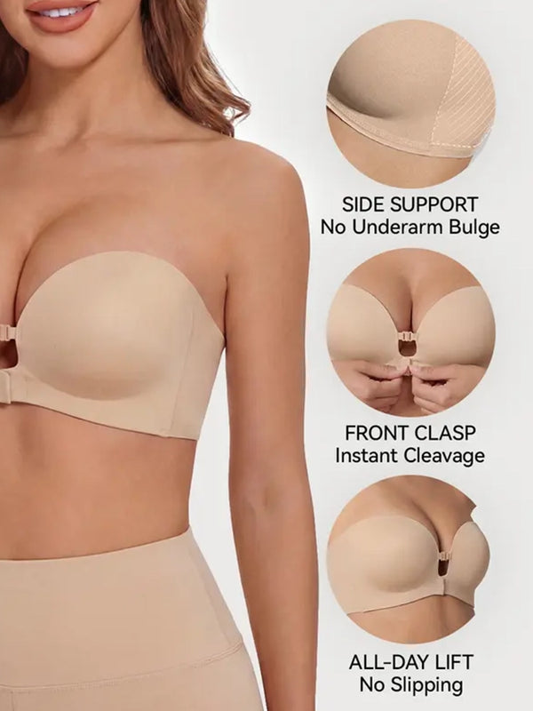 Women's Strapless Front Closure Push-Up Bra