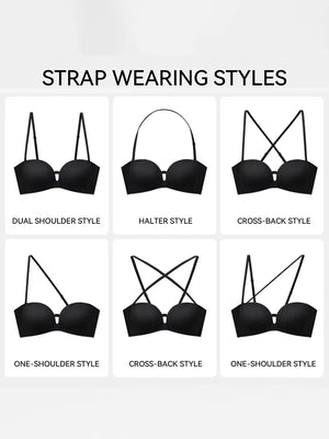 Women's Strapless Front Closure Push-Up Bra