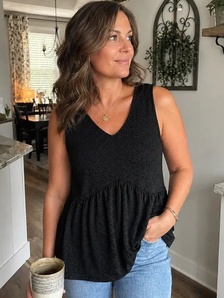 Womens Tank Tops Flowy Peplum Tops