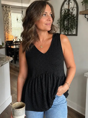 Womens Tank Tops Flowy Peplum Tops