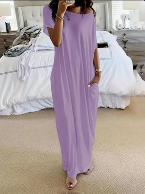Women's Butterfly Heart Tie-Dye Nightgown with Pockets