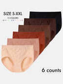 Women’s Seamless Cotton Briefs Multi-Pack – Breathable Mid-Waist Cheeky Panties, Soft Minimalist Everyday Underwear (4–12Pack Options)