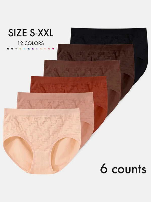 Women’s Seamless Cotton Briefs Multi-Pack – Breathable Mid-Waist Cheeky Panties, Soft Minimalist Everyday Underwear (4–12Pack Options)