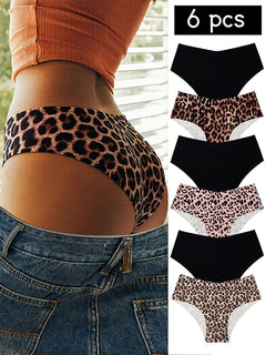 6-Pack Women's Seamless Leopard Print Panties