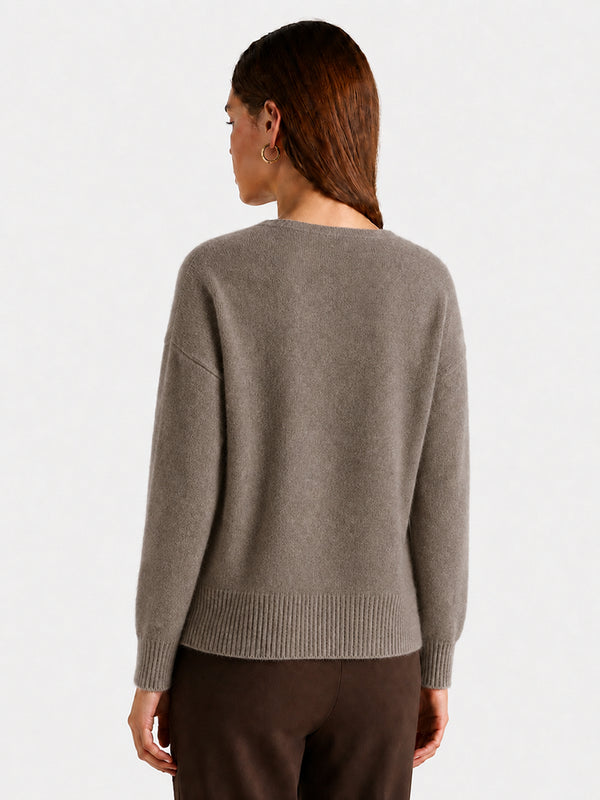 Relaxed V-Neck Wool Sweater
