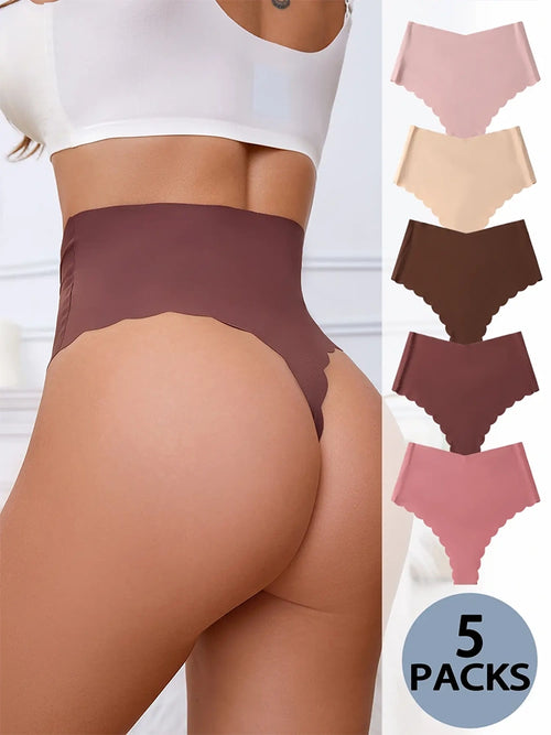 High-Waisted Seamless Thong – 5 Pack