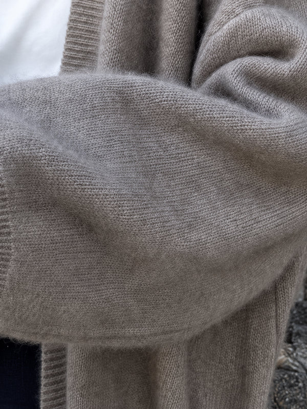 Women's 100% Wool Relaxed Longline Cardigan