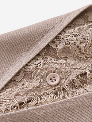 The French Lace V-Neck Wool Blend Cardigan