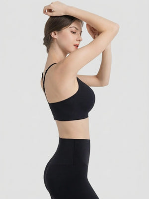 Lace Racerback Wireless Push-Up Deep V Jelly Bra