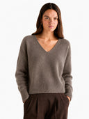 Relaxed V-Neck Wool Sweater