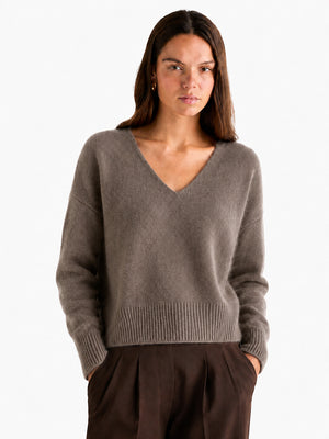 Relaxed V-Neck Wool Sweater