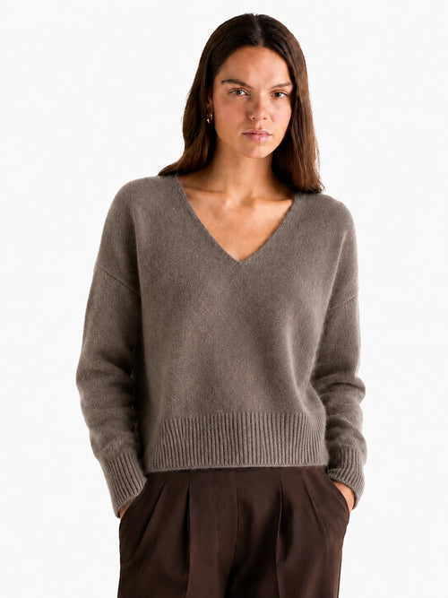 Relaxed V-Neck Wool Sweater
