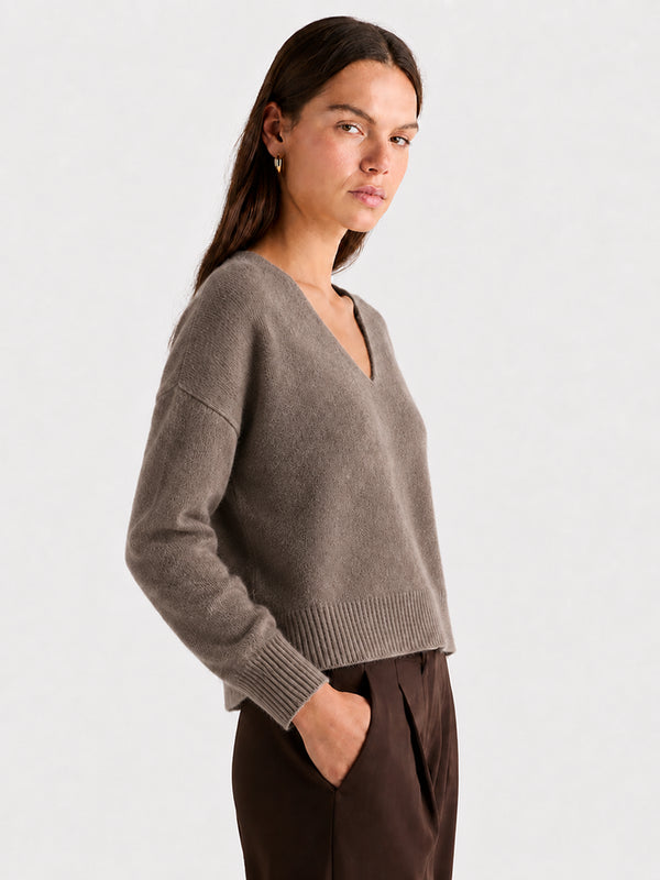 Relaxed V-Neck Wool Sweater