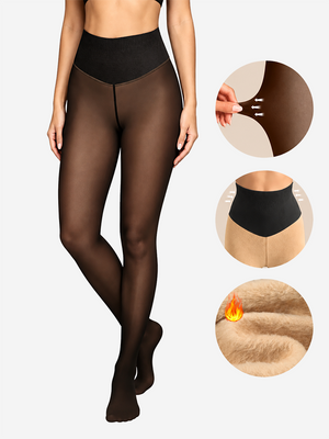 Women’s Fleece Lined Tights – Sheer Look Thermal Shaping Pantyhose