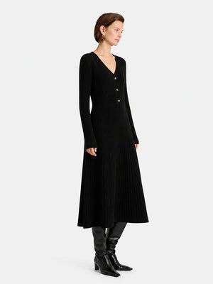 The Soft Wool V-Neck Knit Dress