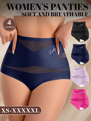 Feel Light, Sexy & Confident – High Waist Mesh Thong Collection (4-Pack)