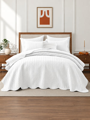 Lightweight Quilted Coverlet Bedspread Set