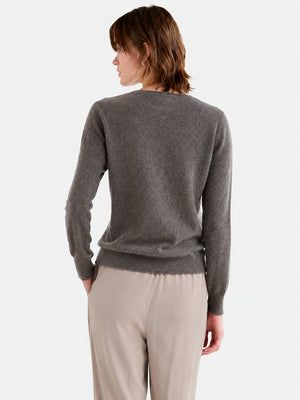 Women’s 100% Wool V-Neck Sweater – Slim-Fit Long Sleeve Knit Pullover