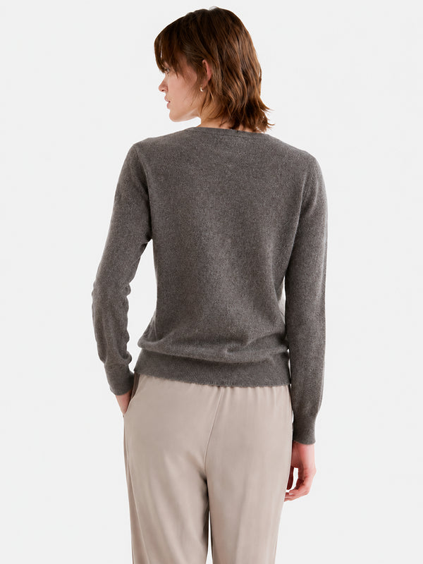 Women’s 100% Wool V-Neck Sweater – Slim-Fit Long Sleeve Knit Pullover