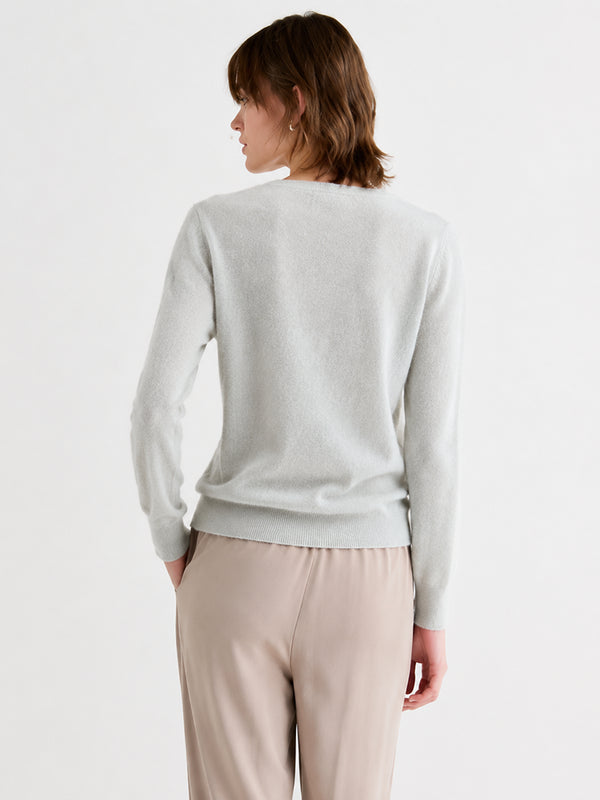 Women’s 100% Wool V-Neck Sweater – Slim-Fit Long Sleeve Knit Pullover