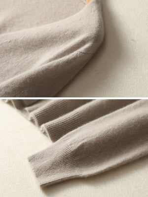 Women’s 100% Wool V-Neck Sweater – Slim-Fit Long Sleeve Knit Pullover