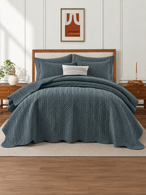 Lightweight Quilted Coverlet Bedspread Set