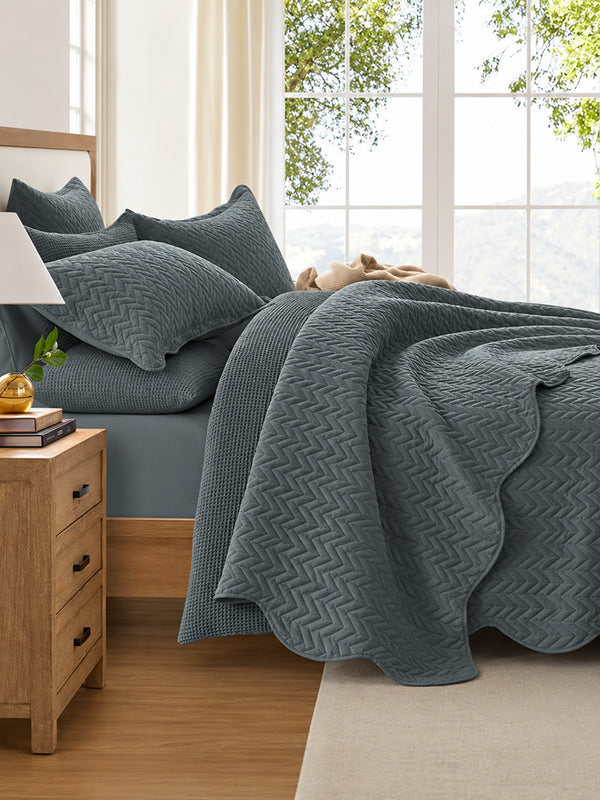Lightweight Quilted Coverlet Bedspread Set