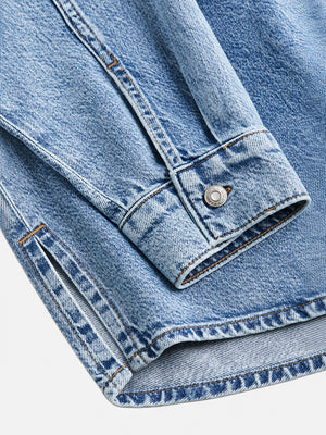 Vintage Wash Oversized Denim Shirt Jacket