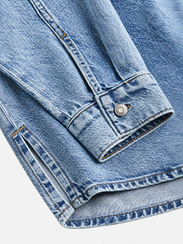 Vintage Wash Oversized Denim Shirt Jacket