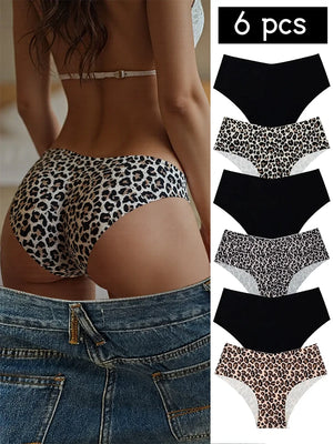 6-Pack Women's Seamless Leopard Print Panties