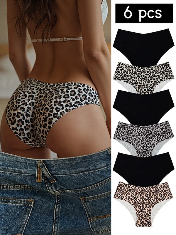 6-Pack Women's Seamless Leopard Print Panties