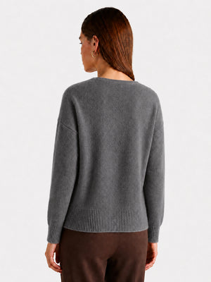 Relaxed V-Neck Wool Sweater