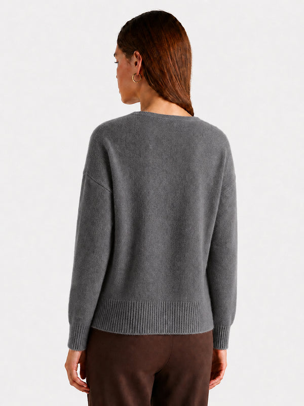 Relaxed V-Neck Wool Sweater