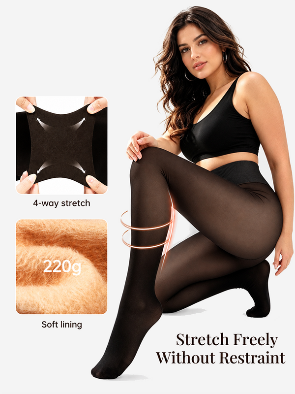 Women’s Fleece Lined Tights – Sheer Look Thermal Shaping Pantyhose