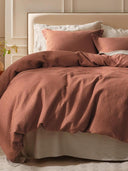 3-Piece 100% Cotton Waffle Duvet Cover Set – Breathable Comfort, All-Season Use