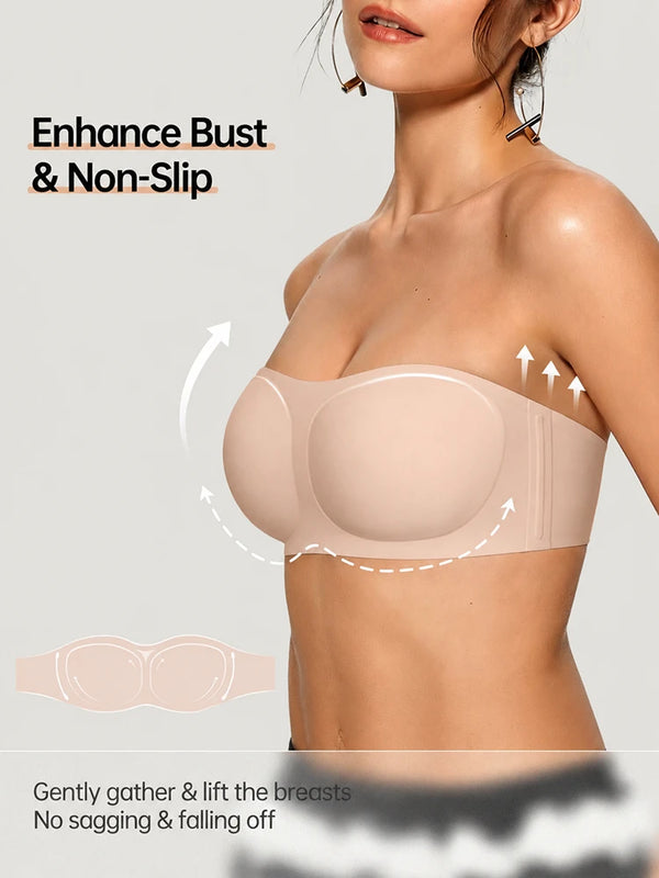 Strapless Jelly Push-Up Bra for Women