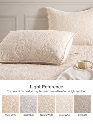 Vintage Damask Ultrasonic Quilted Bedding Set