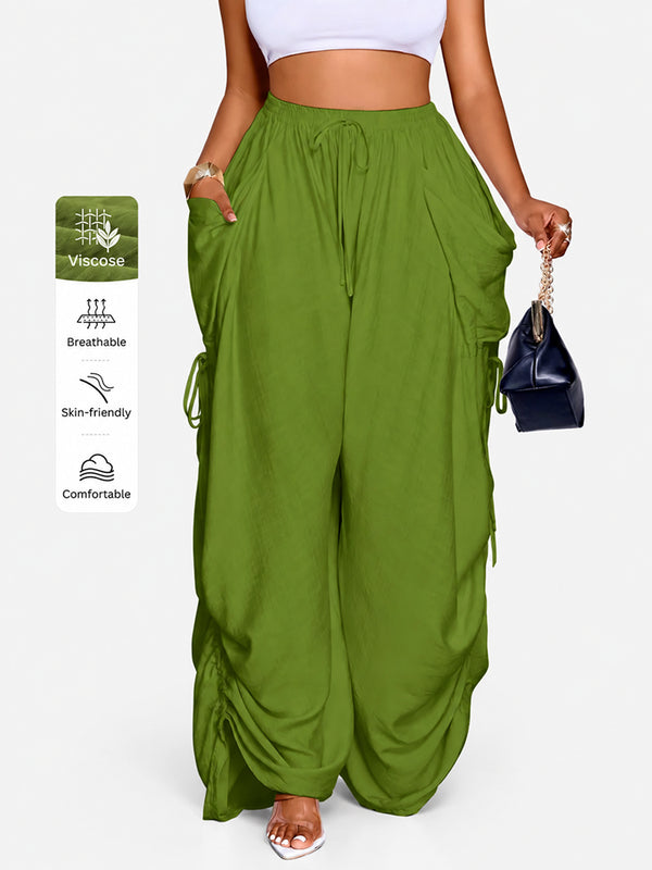 Everyday Ruched Wide-Leg Pants