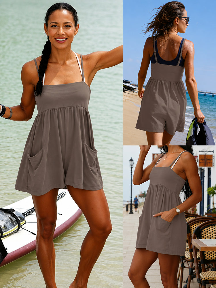 Square Casual Cami Off Shoulder Loose Sports Jumpsuit