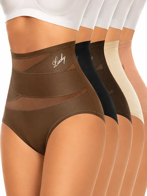 High-Waisted Tummy Control Mesh Briefs