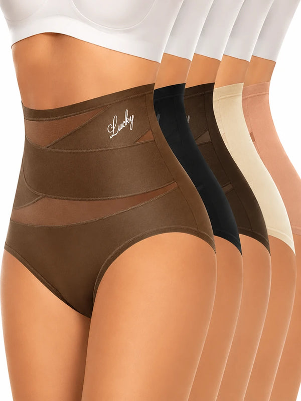 High-Waisted Tummy Control Mesh Briefs