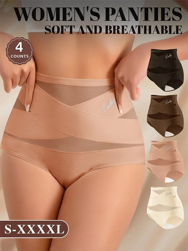 Feel Light, Sexy & Confident – High Waist Mesh Thong Collection (4-Pack)