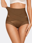 High-Waisted Tummy Control Lace Briefs