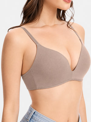 Women's Lightly Lined Wireless Plunge T-Shirt Bras (Buy 1 Get 3)
