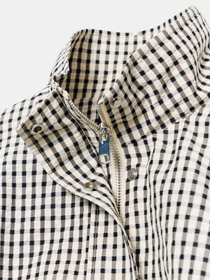 Gingham Cropped Zip-Up Jacket
