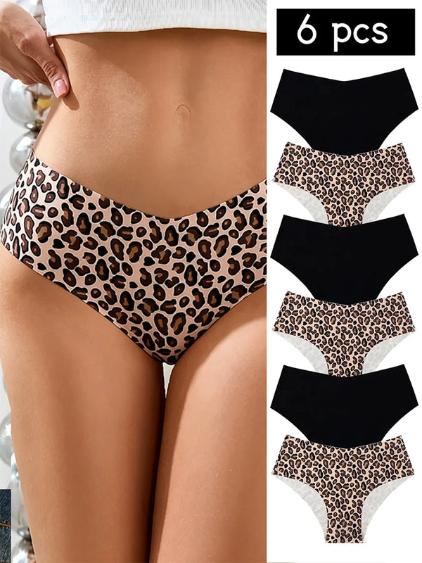 6-Pack Women's Seamless Leopard Print Panties