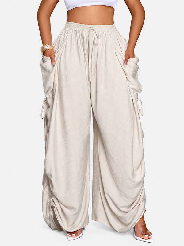 Everyday Ruched Wide-Leg Pants