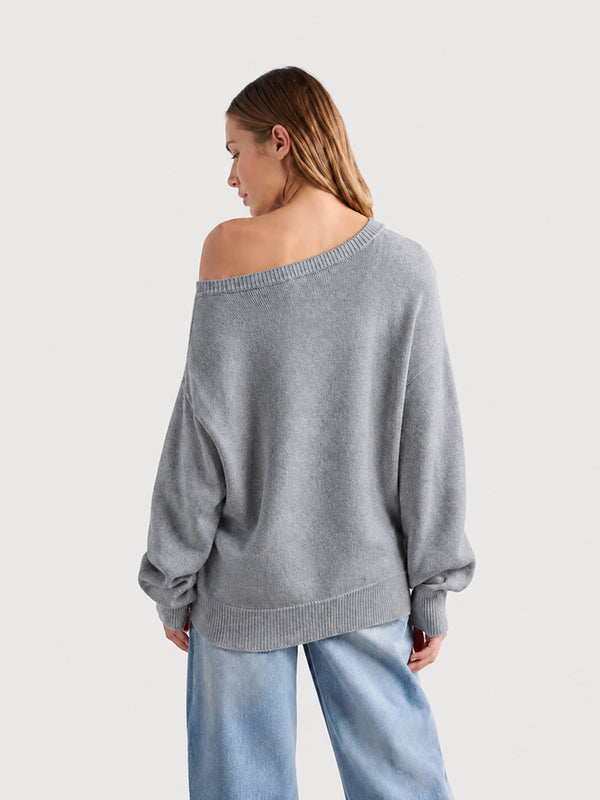 Women’s Relaxed Scoop Neck Drop Shoulder Sweater