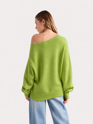 Women’s Relaxed Scoop Neck Drop Shoulder Sweater